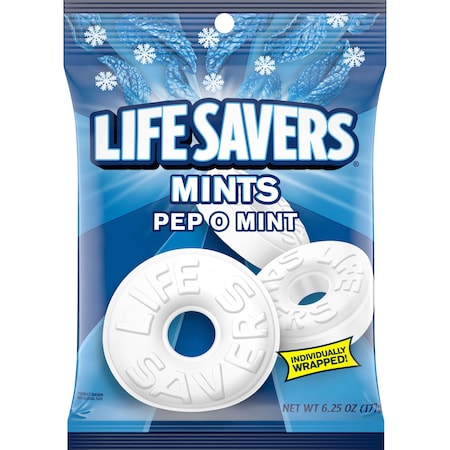 Life Savers Lifesavers Pep-O-Mint Candy 6.25 oz. Bag, PK12 314134